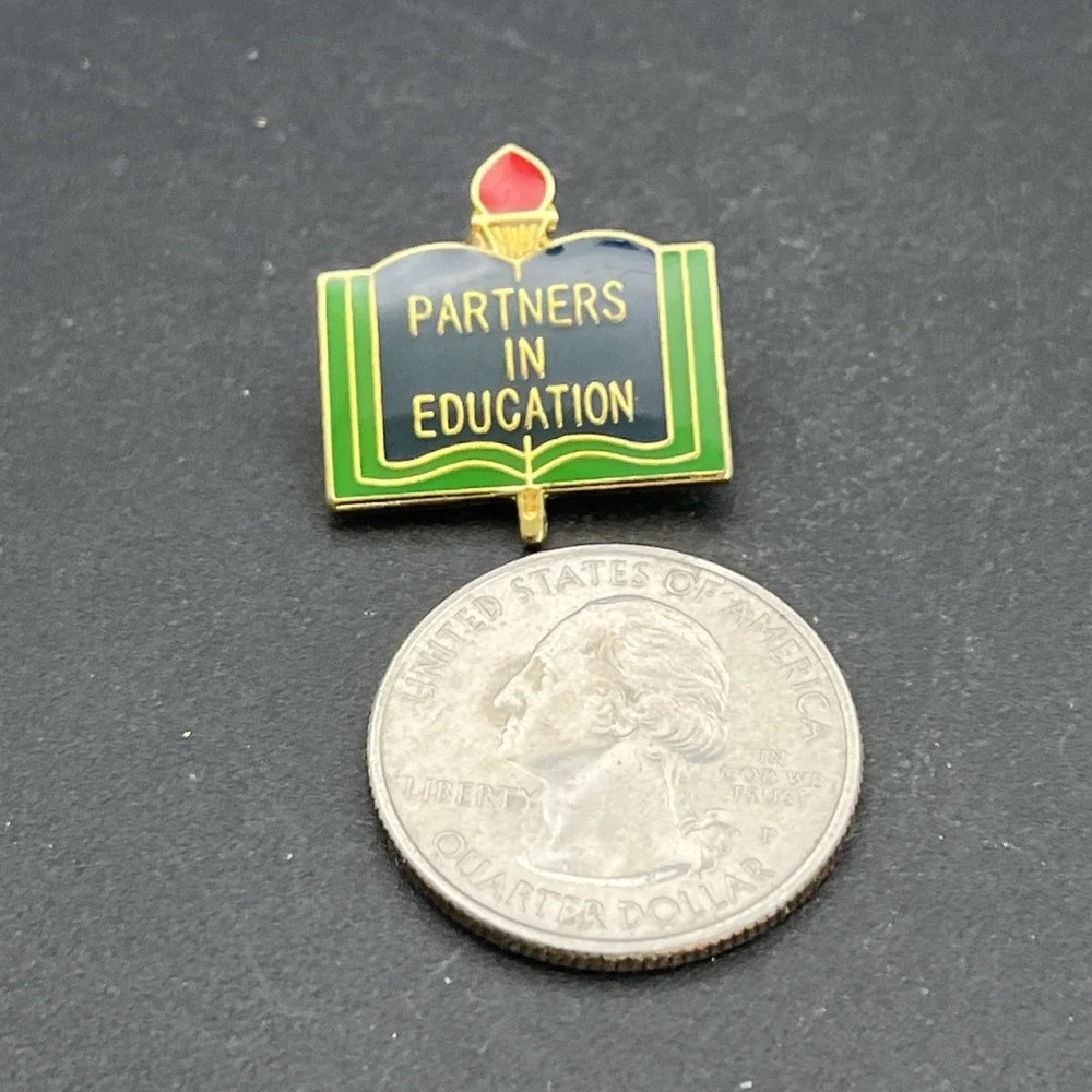 Partners In Education Book Torch‎ Lapel Hat Pin
